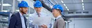 engineers discussing a plan